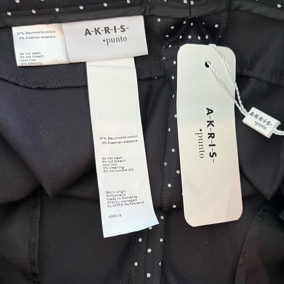 AKRIS PUNTO FRANCA BLACK & CREAM POLKA DOT COTTON TROUSERS IT 44 / US 8 NWTS! - Picture 15 of 16